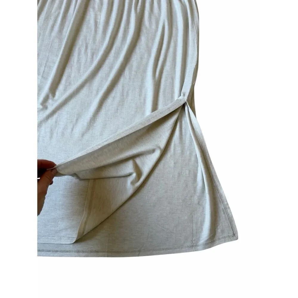 NEW‎ Eileen Fisher Jersey Side Slit Midi Skirt Maple Oat 2X Cream Pull On